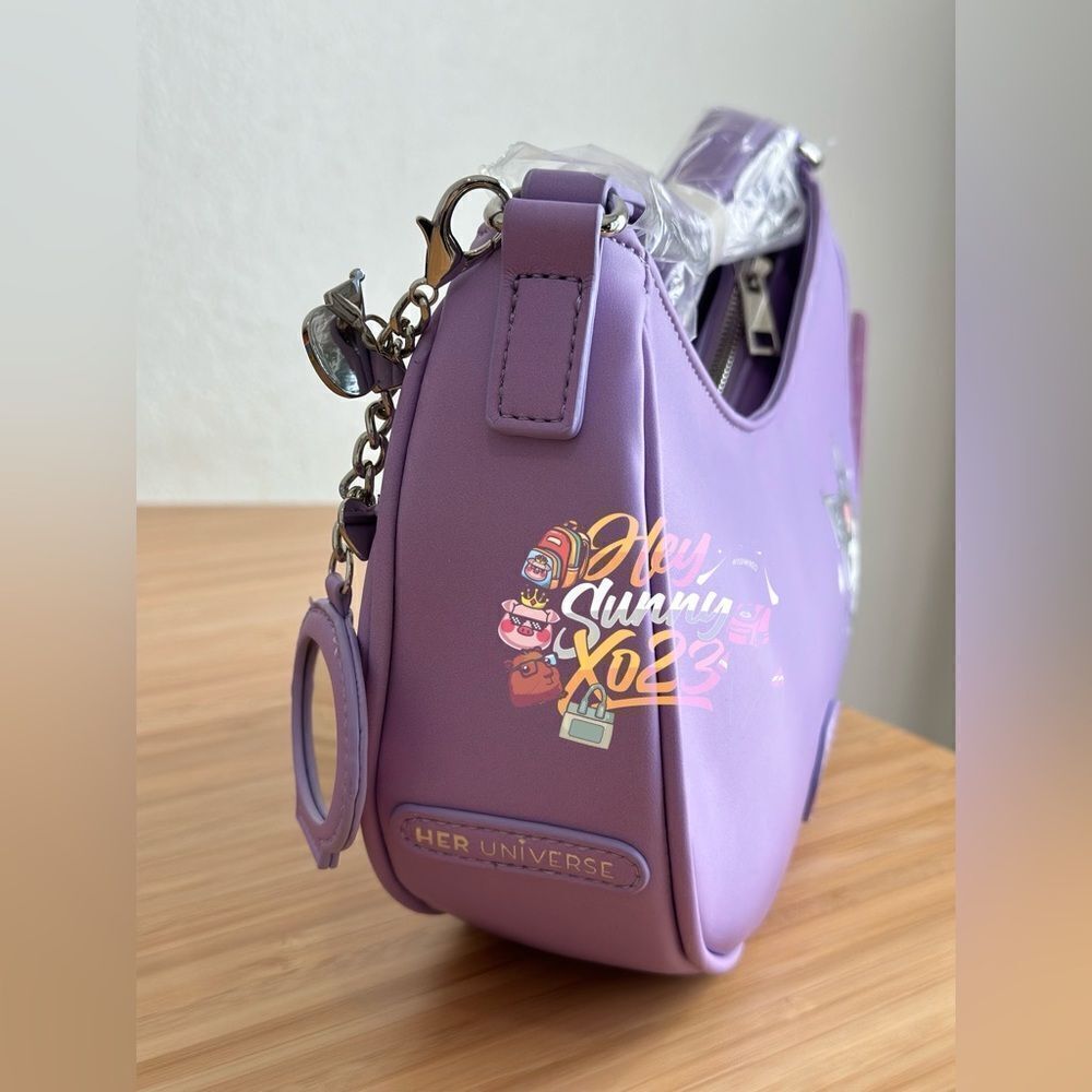 Her Universe Kuromi Lavender Baguette Bag With Mirror Key Chain - Picture 4 of 6